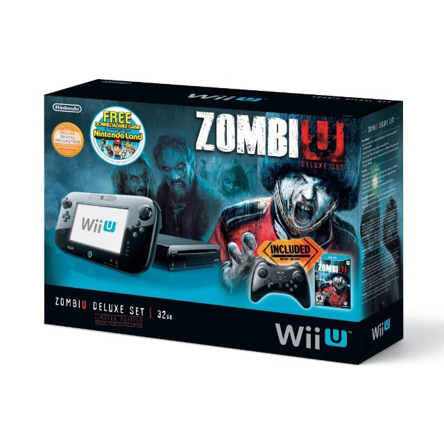 Wii U Console Deluxe Black 32GB box art for Wii U